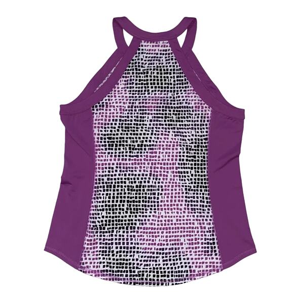 JoFit Women's Tank Top Medium Pink/Purple Black Cheetah Print Golf Tennis EUC - Picture 5 of 6